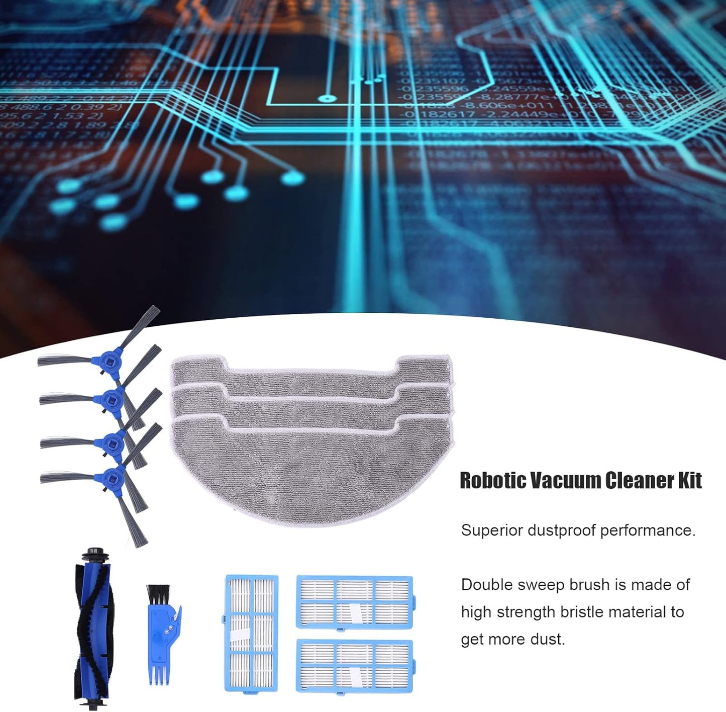 Robotic Vacuum Cleaner Replacement Filters, Compatible with Proscenic 850T Sweeping Robot