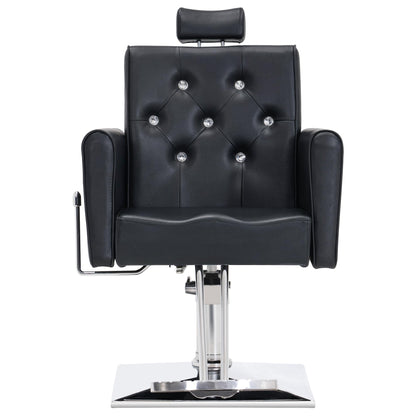 BarberPub Classic Hydraulic Recliner Barber Chair Antique Hair Spa Salon Styling Beauty Equipment 3123 (Black)
