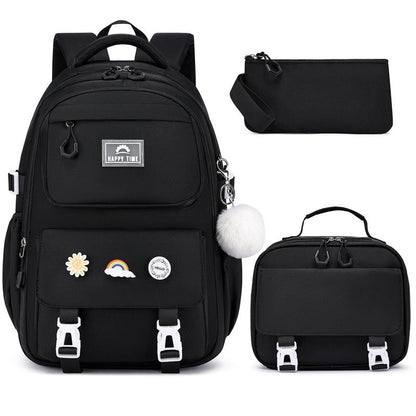 MOMUVO School Backpack Set for Girls,3pcs Bookbag with Lunch Box Pencil Case Kids School Bag Set