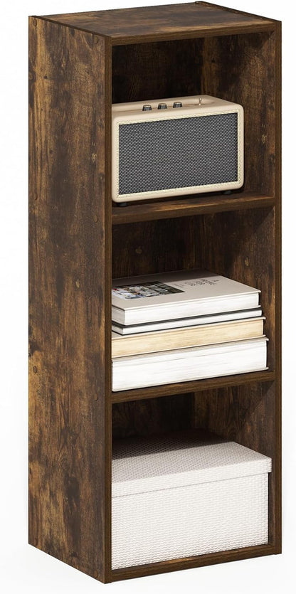 3-Tier 9 12 32, Furinno PASIR Book Shelf, Bookshelf, Bookcase with Open Shelves, x x for Living Room, Bedroom, Home
