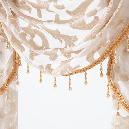 NAPEARL Waterfall Valance Window Treatment for Living Room, Two Swags Valance, Kitchen Bedroom Decoration