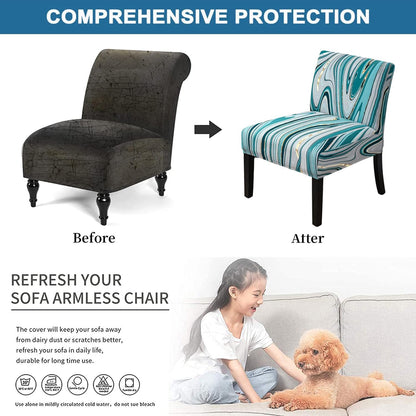 lihuitong Armless 2 Armless Armless 23) Chair Slipcover Pieces Printed Accent Chair Cover Stretch Spandex Slipper Chair