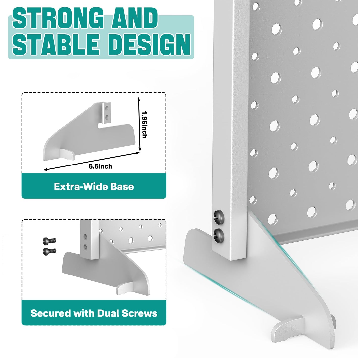 EVERHANGER Metal Pegboard Display Stand, Freestanding Tabletop Pegboard Display for Craft Shows & Fairs, 12"X16", 4pcs Gray