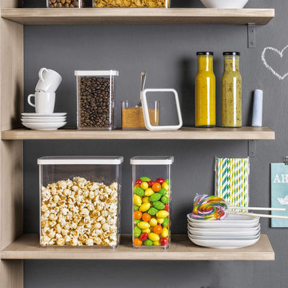 Loft Rectangular Storage Box 3.2L with Lid and Seal, BPA-Free Plastic, Transparent/White