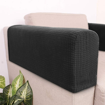 BESPORTBLE Chair Arm Protectors, Sofa Armrest Cover, Stretch Armchair Slipcover Protector, 2pcs (Black)