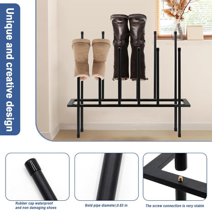 HIEDUYT Closet Closet 6 Boot Rack Shoe Cabinet Metal Shoe Rack for Shoe Organizer for for Pairs Free Standing Shoe