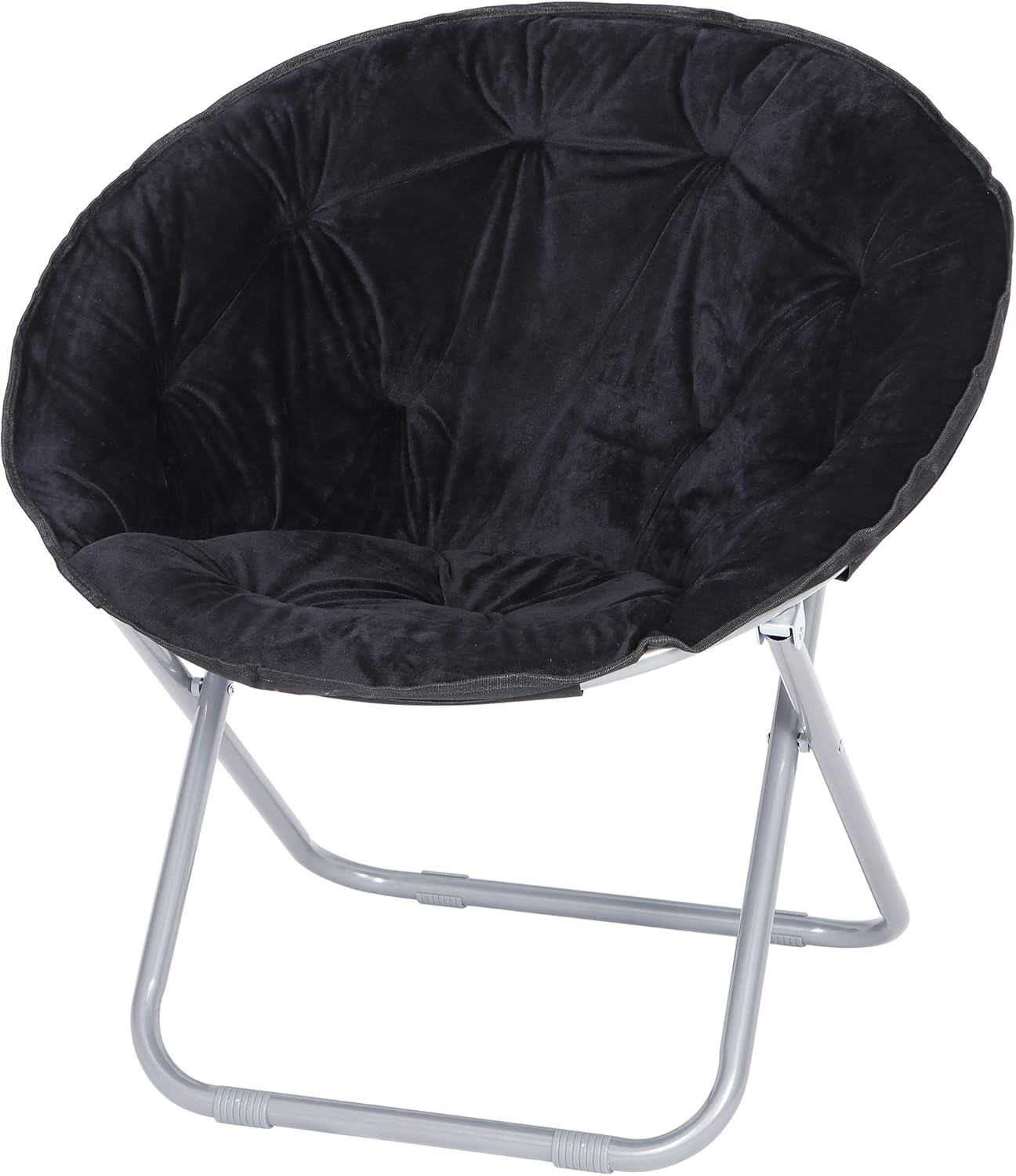 Nova Microdermabrasion Folding Faux Fur Moon Chair Soft Plush Lounge Chair Moon Chair with Metal Frame for Bedroom