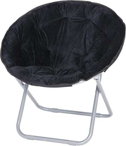 Nova Microdermabrasion Folding Faux Fur Moon Chair Soft Plush Lounge Chair Moon Chair with Metal Frame for Bedroom