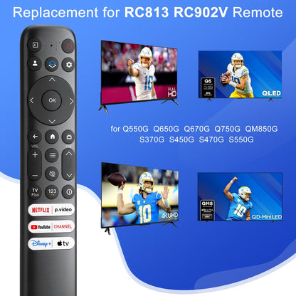 Voice Remote Only for TCL-Google-TV-Remote-Control Replacement,RC813 Remote Compatible with TCL 4k QLED/UHD/QD-Mini LED Series Smart TVs(Not for Fi & Roku TVs)