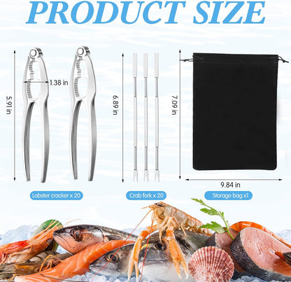 Set Set Restaurant(41 Zhehao Lobster Crackers and Picks Seafood Party Dinner Supplies Stainless Steel Crab Leg Tool