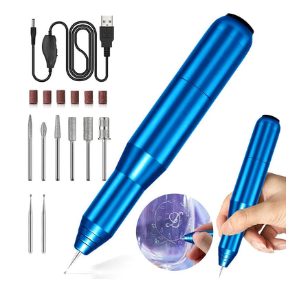 FOLAI USB Rechargeable Engraving Pen - Versatile Engraver Tool for Jewelry, Wood, Metal,Plastic,Glass,Stone,Manicure & More -Portable, Ideal for DIYers (Blue)