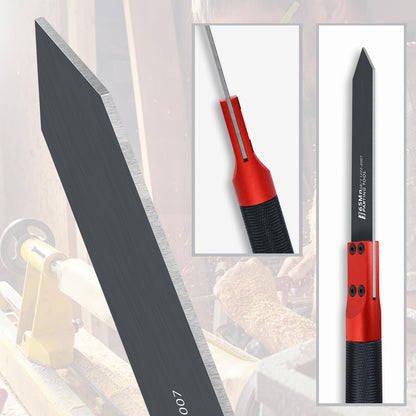ViewReal Woodturning Parting Tool,Durable Wood Lathe Tools 65Mn Steel Blade, Aluminum Alloy Handle, Precision Wood Lathe Chisel for Carving and Cutting – Ideal for Craftsmen and Hobbyists