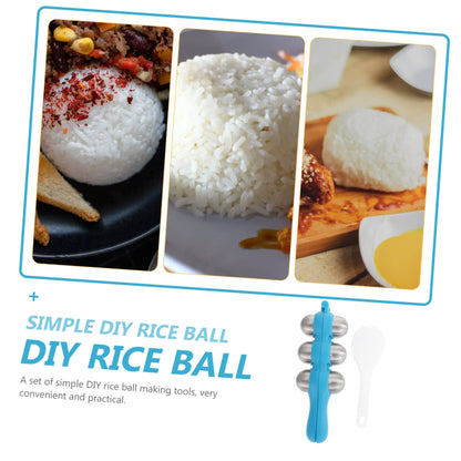Healifty Stainless Steel Rice Ball Mold Set with Rice Spoon 7.08X2.55X1.77In Lightweight Kitchen Tool for Kids Diy Bento Onigiri Maker
