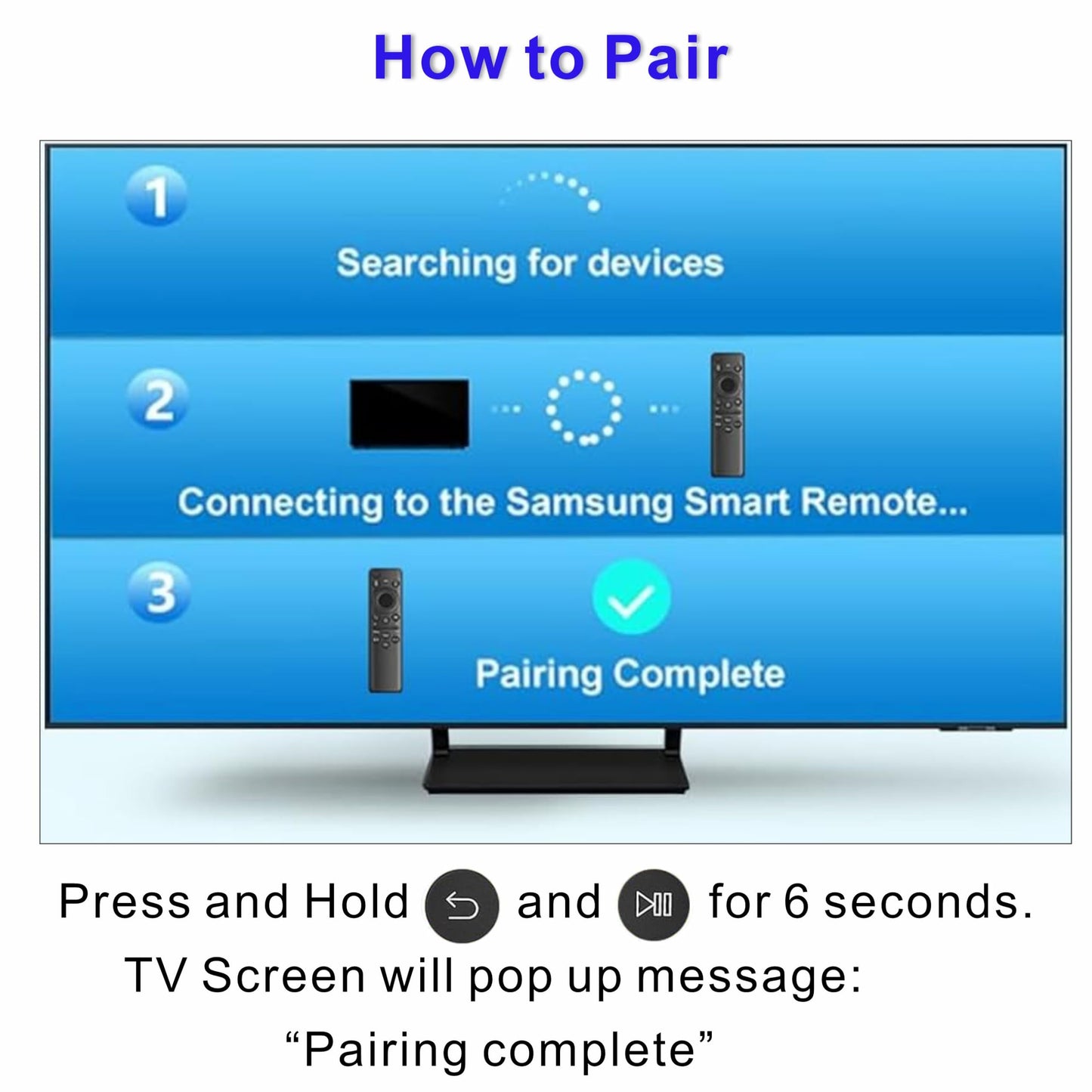 B Braince Smart Remote Compatible with Samsung Smart TV Remote Replacement 2025-2019, Voice Control remoto Samsung Smart tv, Mic, Bluetooth, Universal, Tizen OS, No Solar. 2-Year Warranty.
