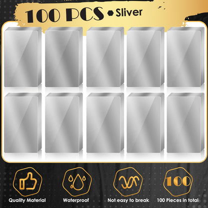weparmeety 100 Pcs Sliver Metal Engraving Blanks Colorful Aluminum Sheet Laser Engraving Business Card Multipurpose DIY Gift Cards 86 x 54 x 0.21 mm
