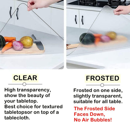 12 24 Inch, 1.5mm Clear Table Cover Protector x Thick Plastic Desk Protector Mat, Rectangular Waterproof PVC Clear
