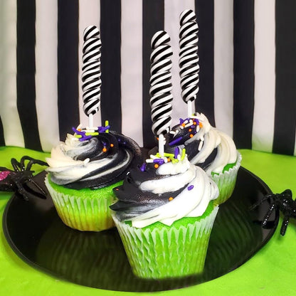Black Twisty Lollipops - 24 Unicorn Suckers Individually Wrapped Bulk - Great for Candy Buffet - Wedding - Graduation - Halloween - Baby Shower - Birthday Party Favor Candy - Goodies for Kids and Adults