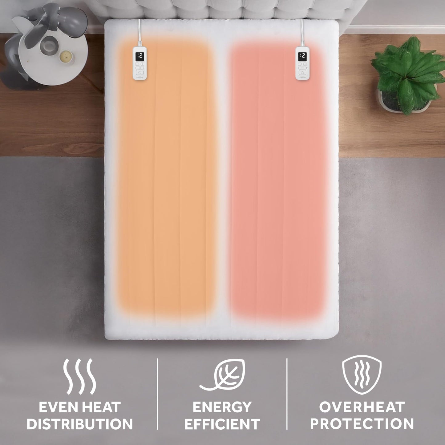 Sunbeam Premium Quilted Electric Heated Mattress Pad Twin 39" x 75" - 12 Heat Settings, 12-Hour Selectable Auto Shut-Off, Fast Heating, Warming Bed, Machine Washable, Extra-Soft Warm Cozy