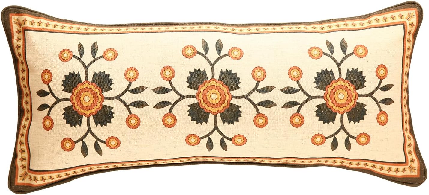 Set 1,Floral 12"x20" bilin gaier Brown Throw Pillow Covers of Farmhouse Linen Accent Pillows Cover for Couch Throw