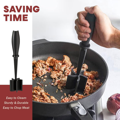 Skiennix Meat Chopper Set - Premium Heat Resistant Hamburger Smasher for Ground Beef & Turkey | 2 Pcs