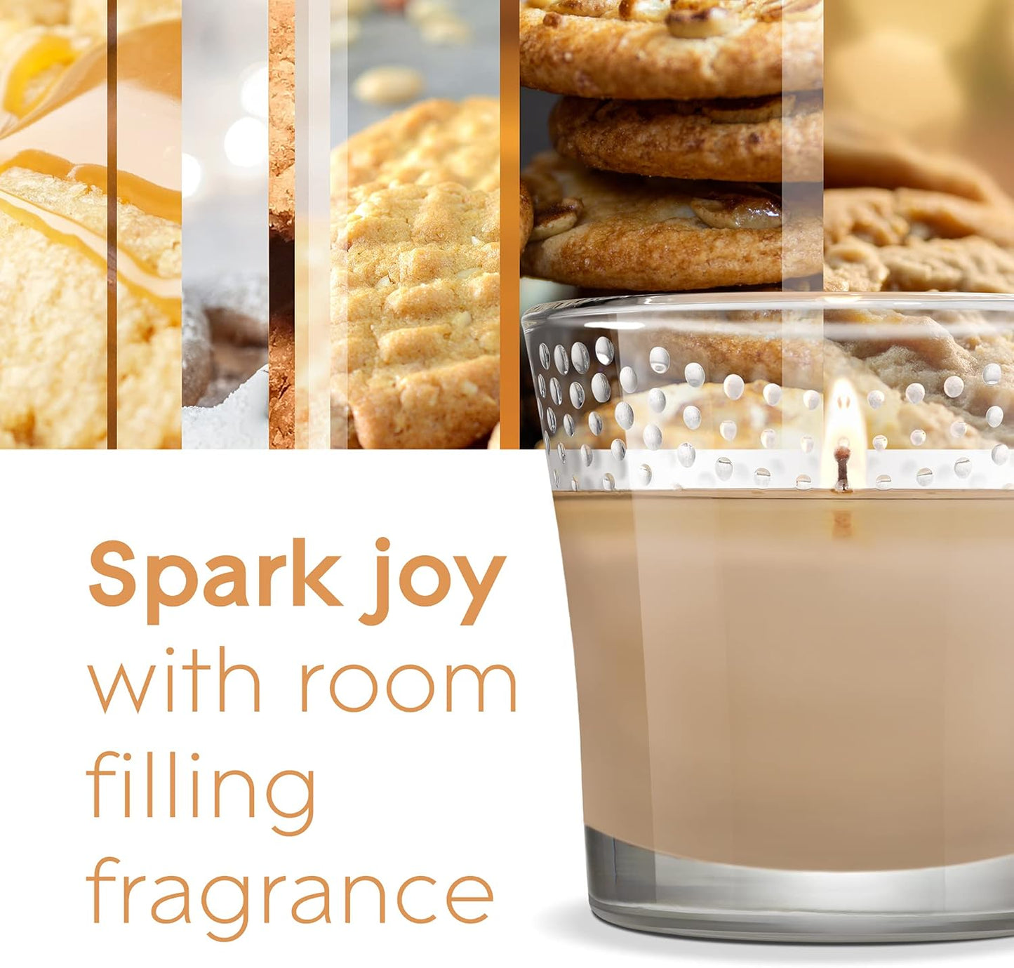 Glade Candle Jar Air Freshener, Cookie Caramel Rush, 3.4 Oz