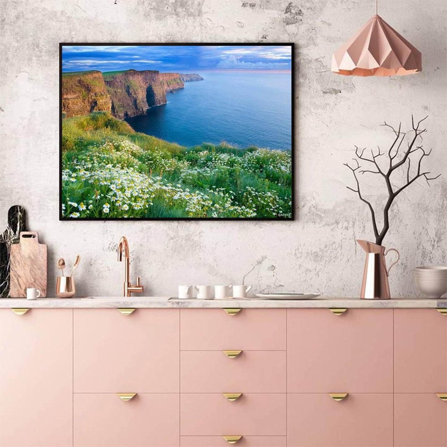 Cliffs of Moher Ireland DIY 5D Diamond Painting by Number Unique Kits Home Wall Decor Crystal Rhinestone Wall Decor Cross Stitch 30x40cm/12x16inches