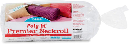 Fairfield Poly-Fil Premier Neckroll Ultra Plush Pillow Insert, 14 x 5-Inch, White