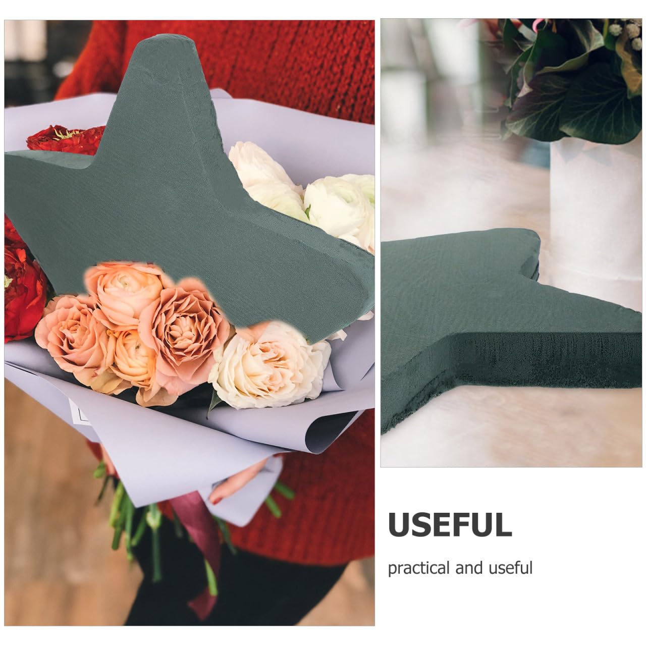 ARTIBETTER Star Flower Mud, Large Size; Flower Arrangement Block; Wet/Dry Floral Foam for DIY Bouquet, Centerpiece or Craft