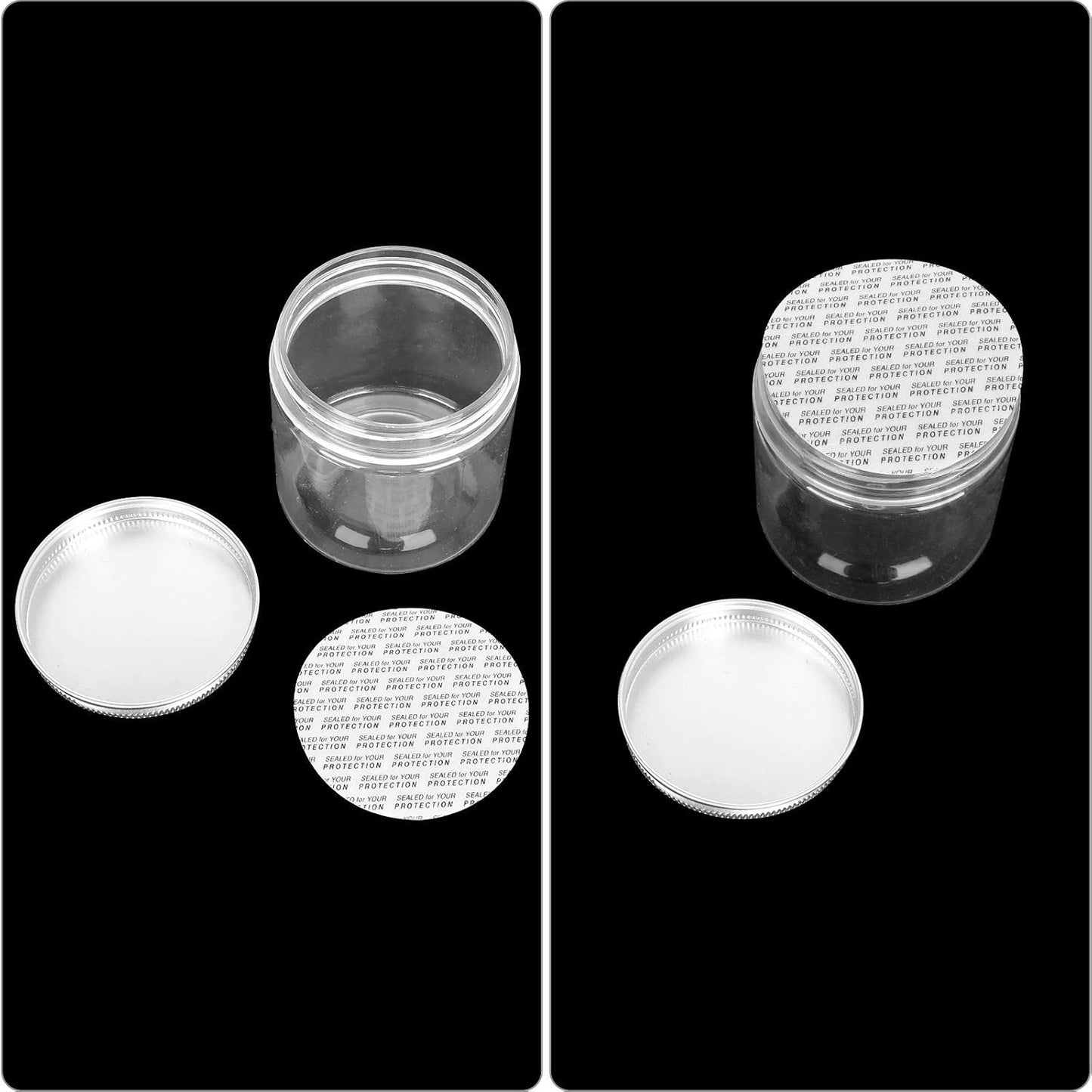 24Pack 6 oz Empty Plastic Jars with Lids - Clear, Wide Mouth, Airtight Gift & Food Jars for Travel, Home, Kitchen