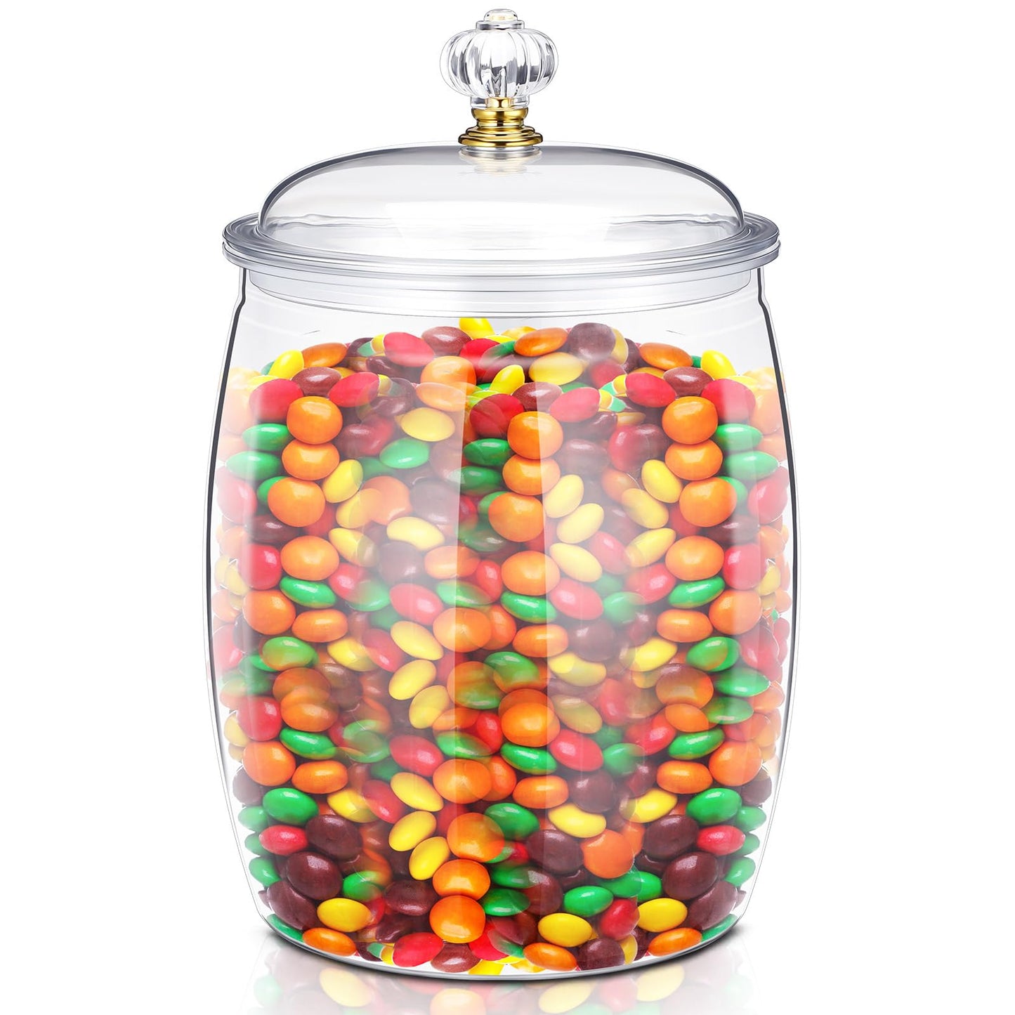 Nuogo Large Candy & Cookie Jar with Lid Plastic Apothecary Jars Large Food Storage Container Unbreakable Kitchen Storage Jar for Cookie, Candy, Snack and Dried Foods DIY Gift(1gallon/128oz)