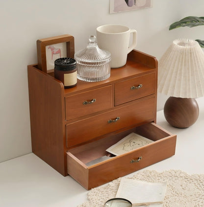 Xiaoyez Desk drawer organizer ，wooden desk organizer，desktop organizer with drawers，countertop drawers，4 drawer storage organizer，office organization，office organization and storage