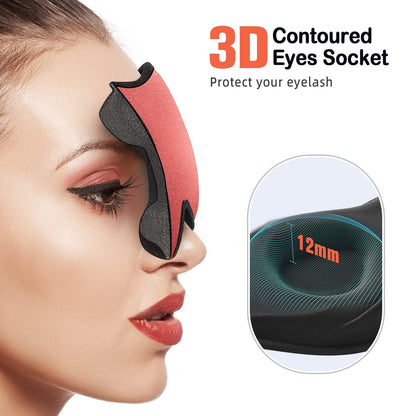 LitBear Sleep Mask for Side Sleeper Women Men, Eye Mask for Sleeping Light Blocking, 3D Contoured Cup Sleeping Mask, Soft Breathable Sleep Eye Mask with Adjustable Elastic Strap for Travel