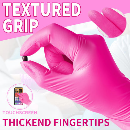 FINITEX Nitrile Disposable Latex-Free Gloves - 3.5mil 100PCS/Box 9inch Long Powder-Free Guantes de Nitrilo Cleaning Medical Exam Food Cooking Glove (100, Medium)