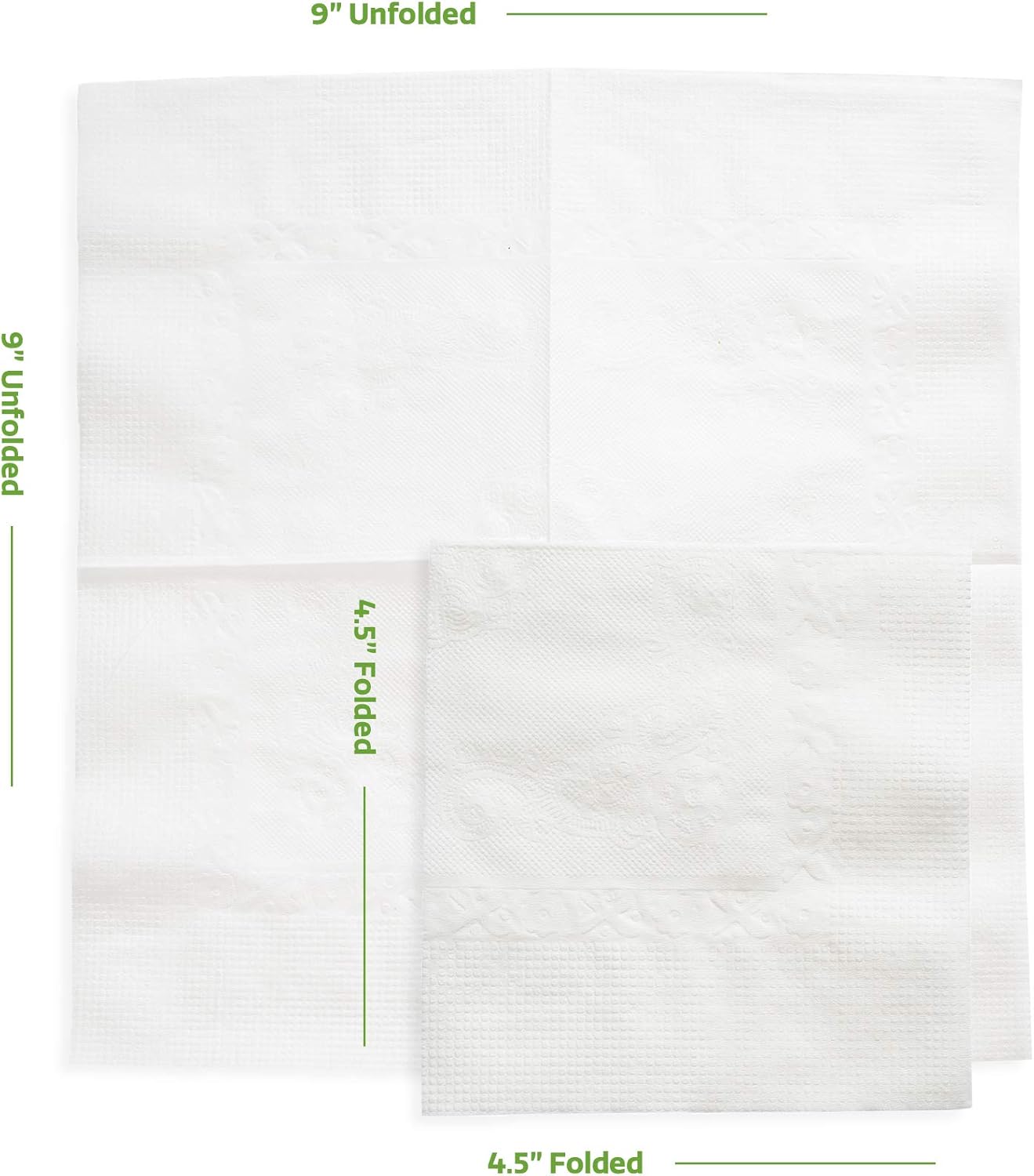 GUSTO White Beverage Napkins [500 Count - 4.5 x 4.5 Folded] - 1-Ply Bulk Cocktail Napkins for Restaurant Bar and Party