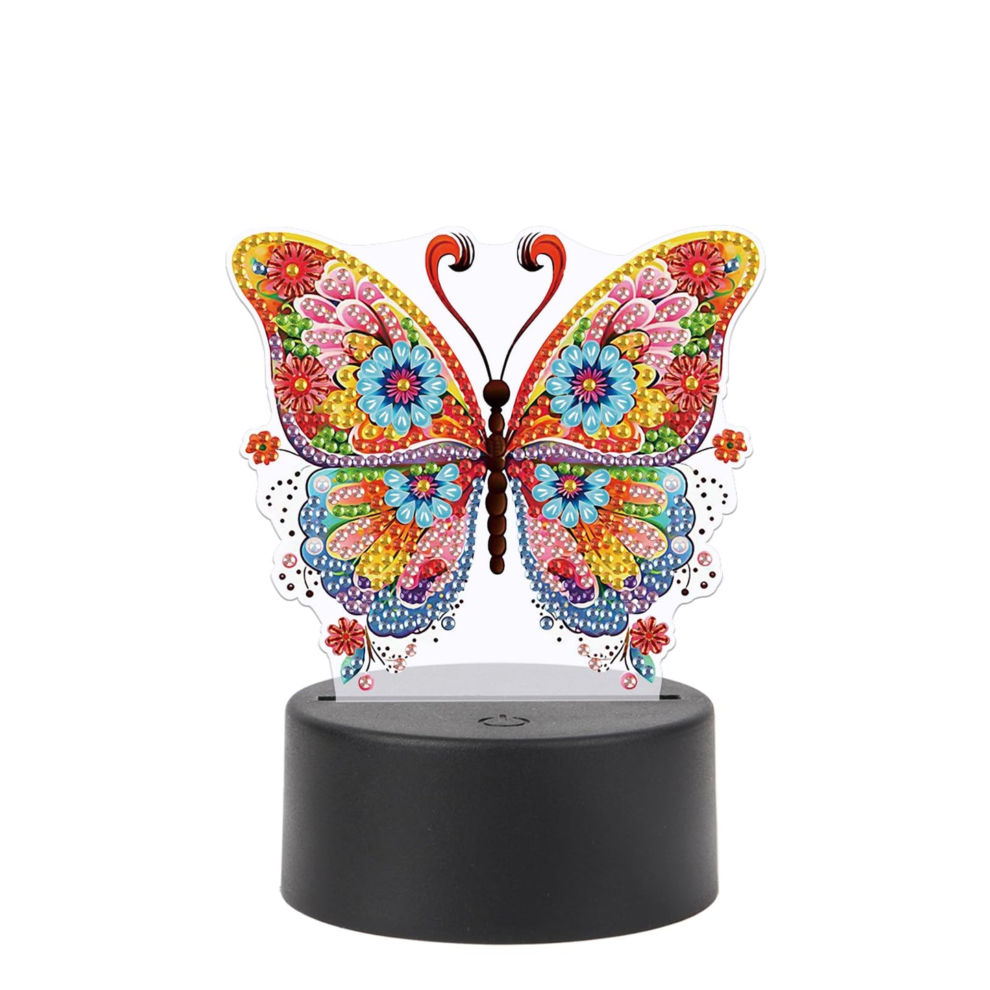 JISHSHAY Diamond Painting Night Light Diamond Art Table Lamps Gem Art LED Lights Gem Painting Desk Lamp Mosaic Kits for Adults DIY Kits for Adults Paint by Numbers Special Shaped Butterfly