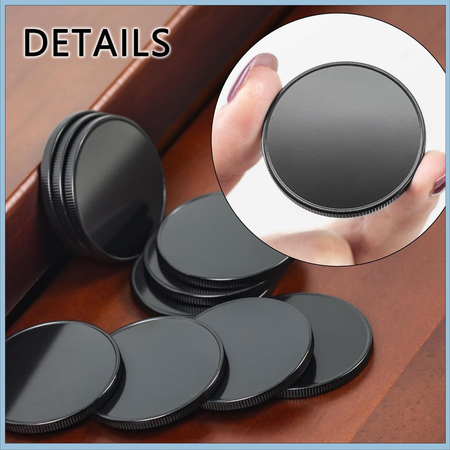 10pcs Blank Challenge Coins, Black 40mm Engraving Blanks Coins, Suitable for Laser Engraving, Metal Stamping, and DIY Hand Engraving, Supports Color Printing, Includes Acrylic Protective Case