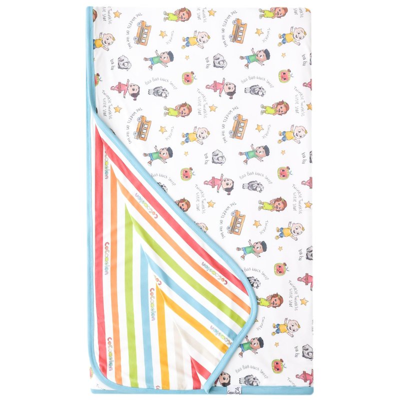 Copper Pearl Jumbo Premium Knit 3 Layer Stretchy Throw Blanket 'CoComelon Friends'