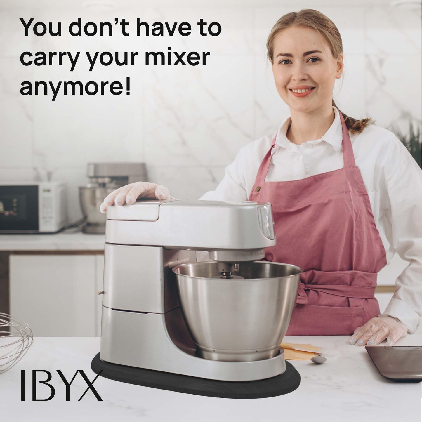 Ibyx Elegant Round Sliding Tray for Your Pressure Cooker, Air Fryer & Heavy Kitchen Appliances - Sturdy, Slides Easily from Under The Cabinet (Natural, 13”)