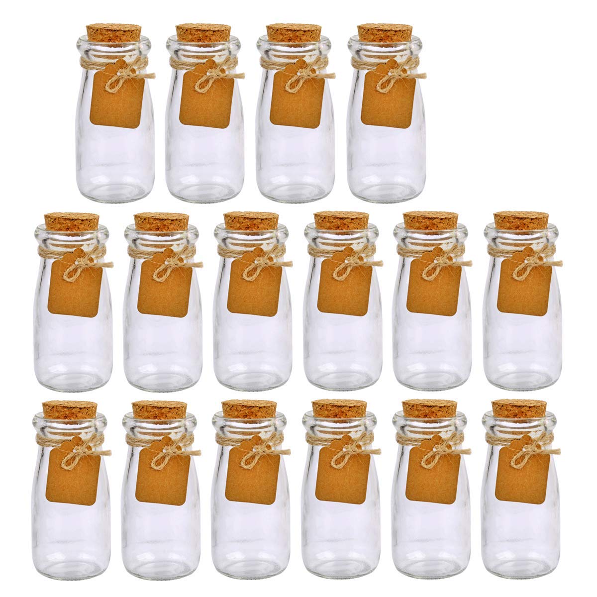 Brajttt 30Pcs Glass Favor Jar With Cork Lids，100 ML 3.4oz Potion Bottles,Small Apothecary Jars,Multifunctional,for Party Wedding Favors Halloween,Great Decoration