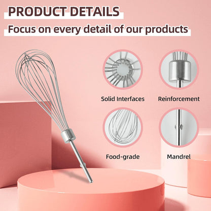 KHMPW Hand Mixer Whisk Attachments, Stainless Steel Replacement for KHM3, KHM5, KHM7, KHM9, KHM926, KHM7210