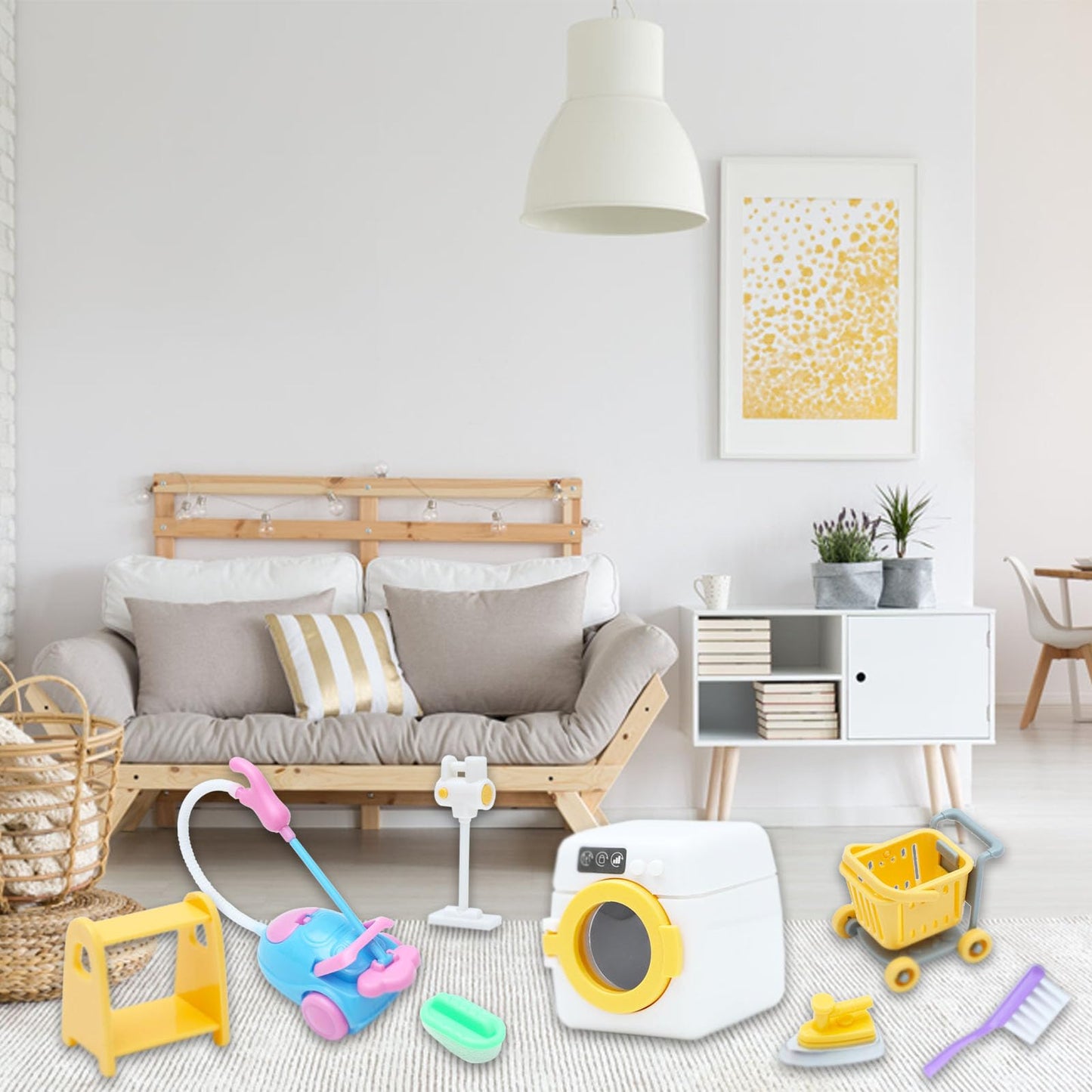 ONEST 22 Pieces Mini Housework Cleaning Supplies Miniature House Accessories Mini House Furniture Decoration Accessories