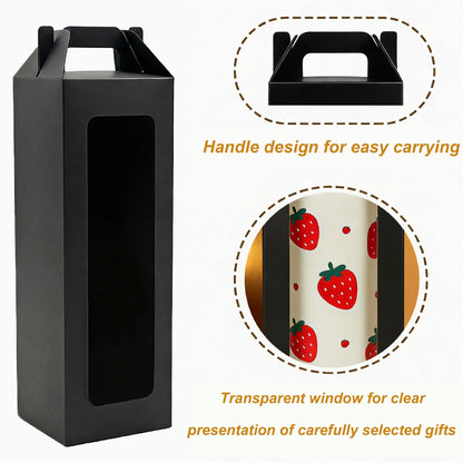 20Pcs Tumbler Gift Box with Handle for 18oz 20oz 30oz Sublimation Glass,Cup boxes for packaging 16oz, Drinking Cup Glasses Mug Can Blanks Tumbler Packaging Boxes with window for gifts(Black)