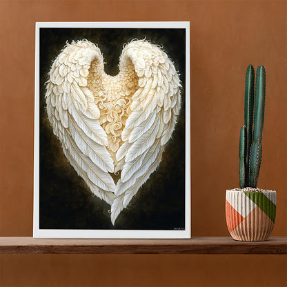 EATUKYIC DIY Angel Wings Diamond Painting, Full Round Drill Kits Mosaic Art for Adults Relax Home Decor Festival Gift 12x16 Inch