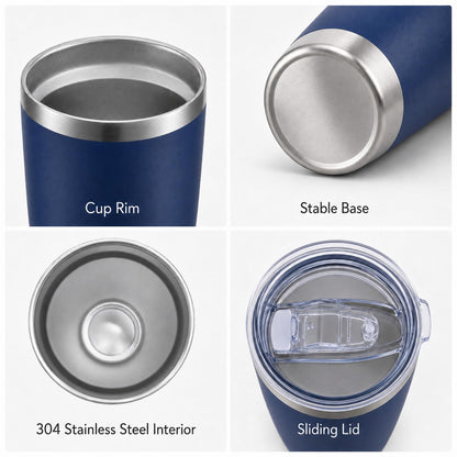 Pandance 20oz Stainless Steel Insulated Tumblers Bulk, Navy Blue, 12 Pack