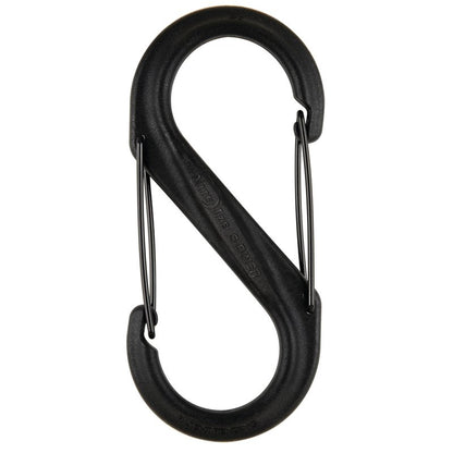 Nite Ize S-Biner Plastic Dual Carabiner - Durable Dual Carabiner with Wire Gate Closure for Organizing Keys & Keychain Attachments - Size 6, Black (4 Pack)