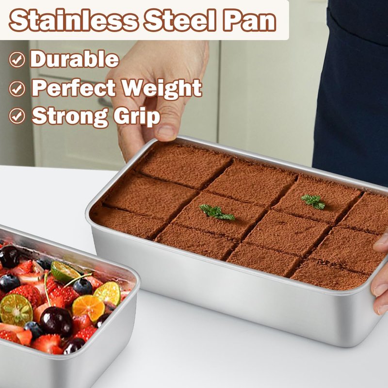 LIANYU 16 Pack 9x5 Inch Loaf Pans for Bread Baking, Stainless Steel Bread Baking Pans, Small Loaf Tins for Homemade Brownies and Pound Cakes, Dishwasher Safe