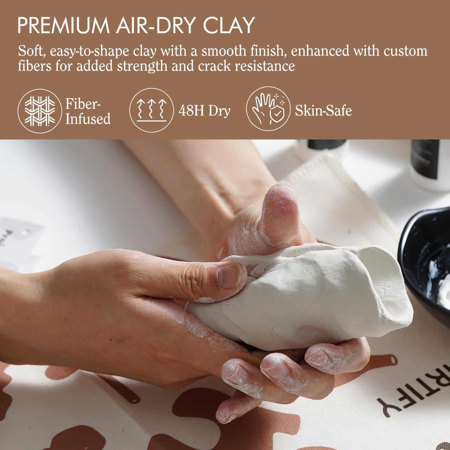 ARTIFY Air Dry Clay Kit for Adults, DIY Pottery Craft Airdry Tool Kit at Home, Art Hobby Clay Sculpting Modeling Making, Date Night Couples Family Beginners Valentines Day Gifts