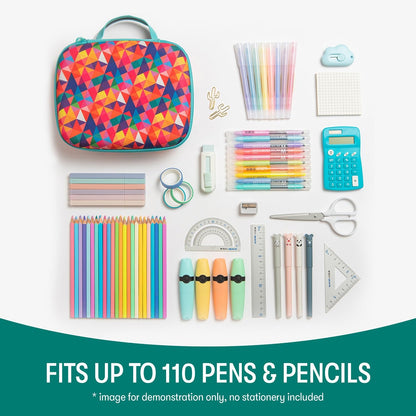 ZIPIT Jumbo Pencil Case for Girls, Cute Pencil Box for School, Large Capacity Stationery Organizer Box ,Colorful