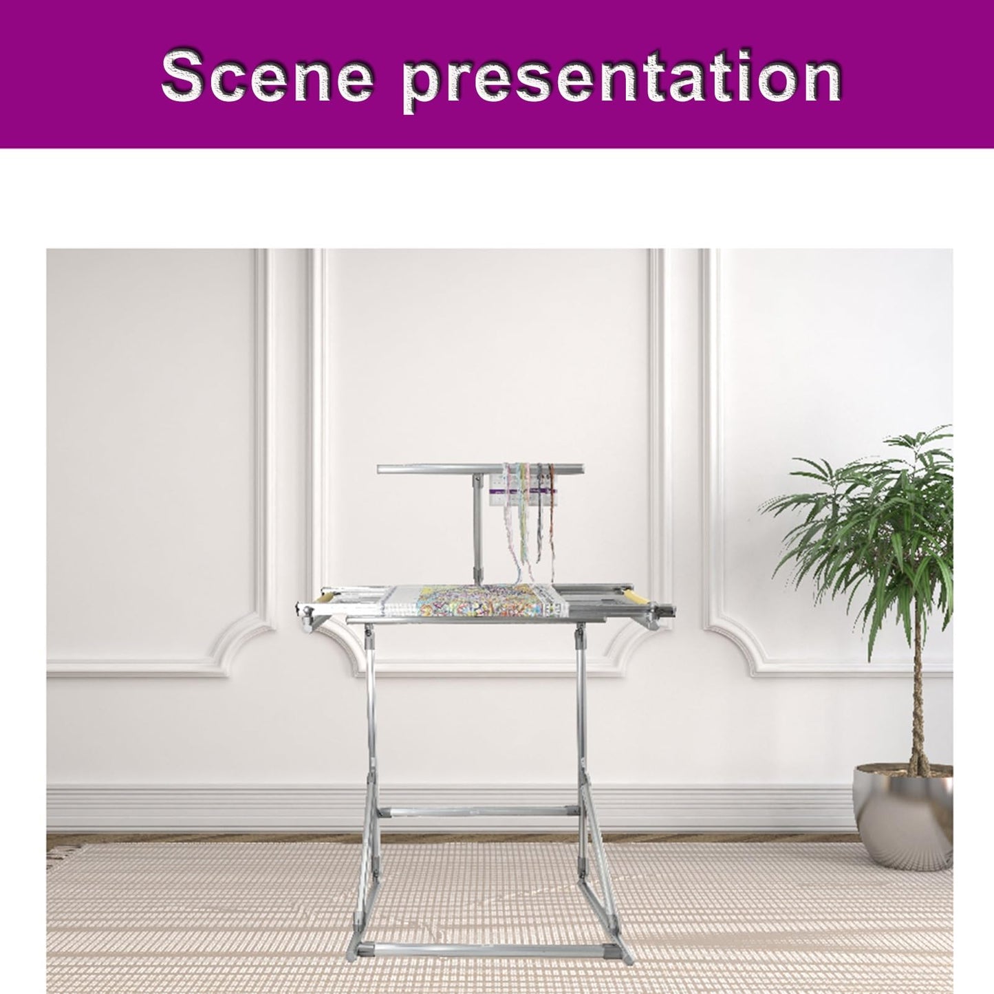 ntumLeap Cross Stitch Frame Embroidery Stand Cross Stitch Embroidery Stand Needlework Floor-Standing Adjustable Aluminum MaterialSuitable for Manual and Sewing