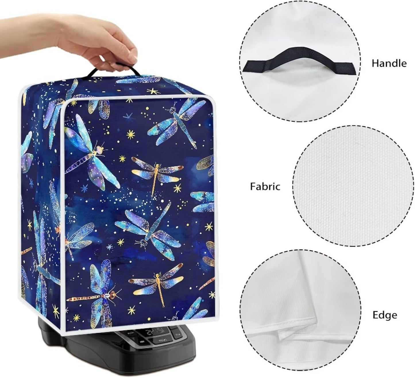 Blue Dragonfly Coffee Maker Cover, Dust Resistant Covers for Small Kitchen Appliance, Soft Covers for Blender